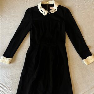 Women’s Ted Baker Black and white dress w/ Peter Pan collar sz 1